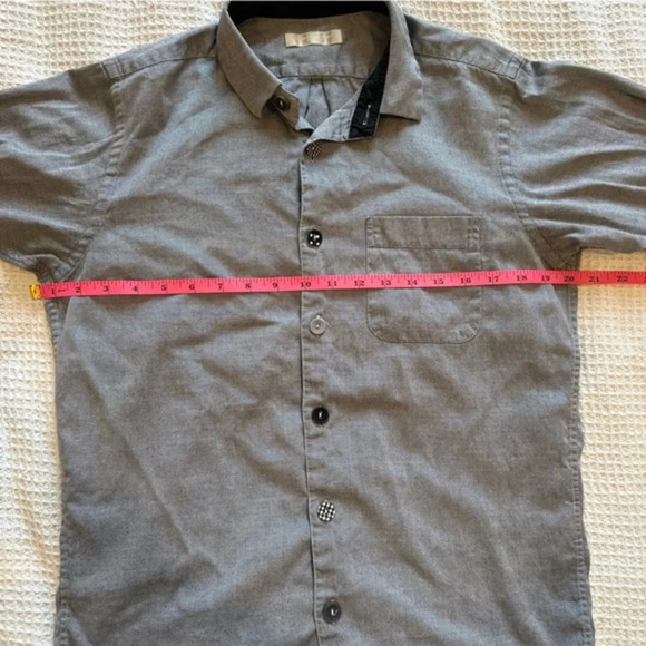 Morikage Shirt Kyoto button down dark blue with button patterns - Picture 5 of 9